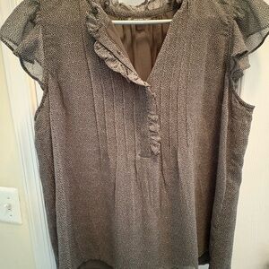 Elegant Ruffled Women's Top - Olive